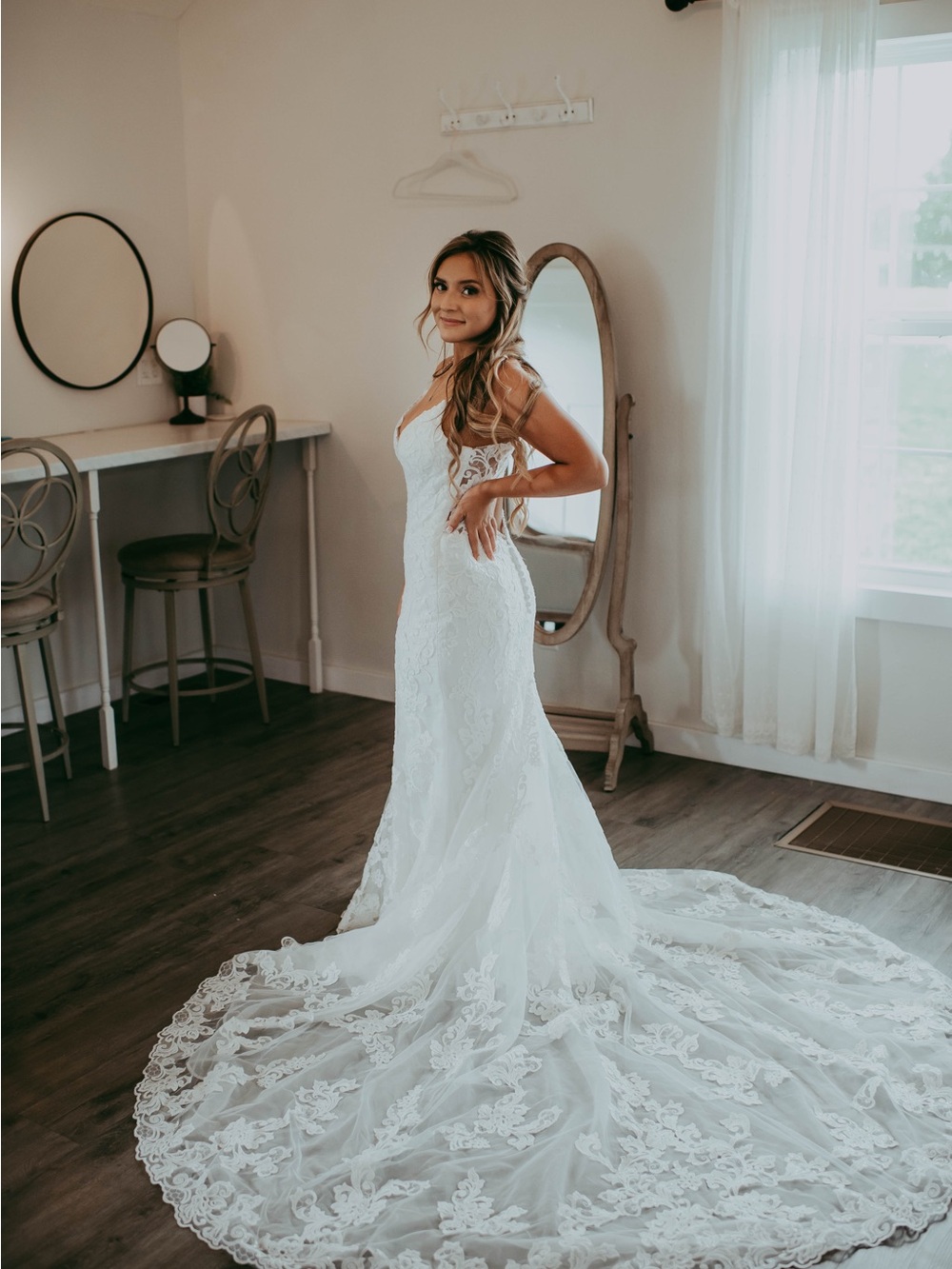 Mori Lee White Lace Bridal Gown With Beaded Trim View 6